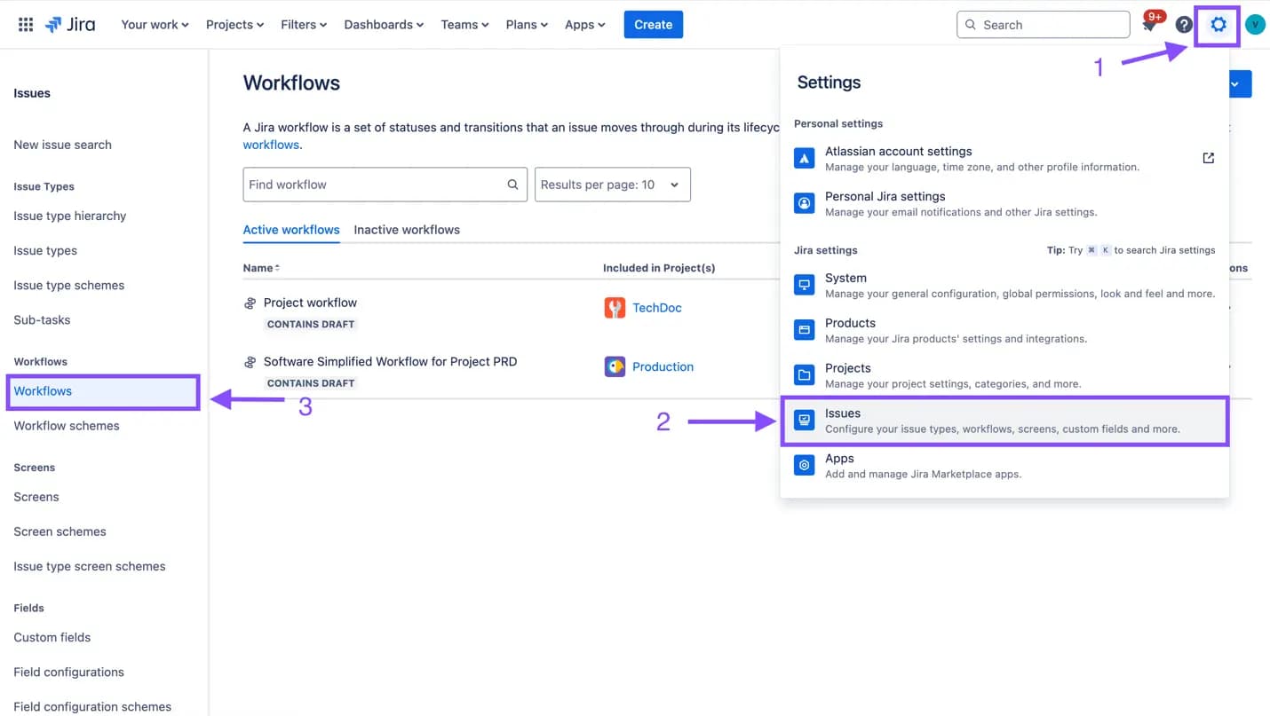 Jira workflows DE