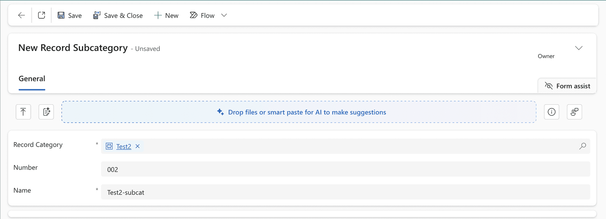 A completed subcategory shown under its parent category.