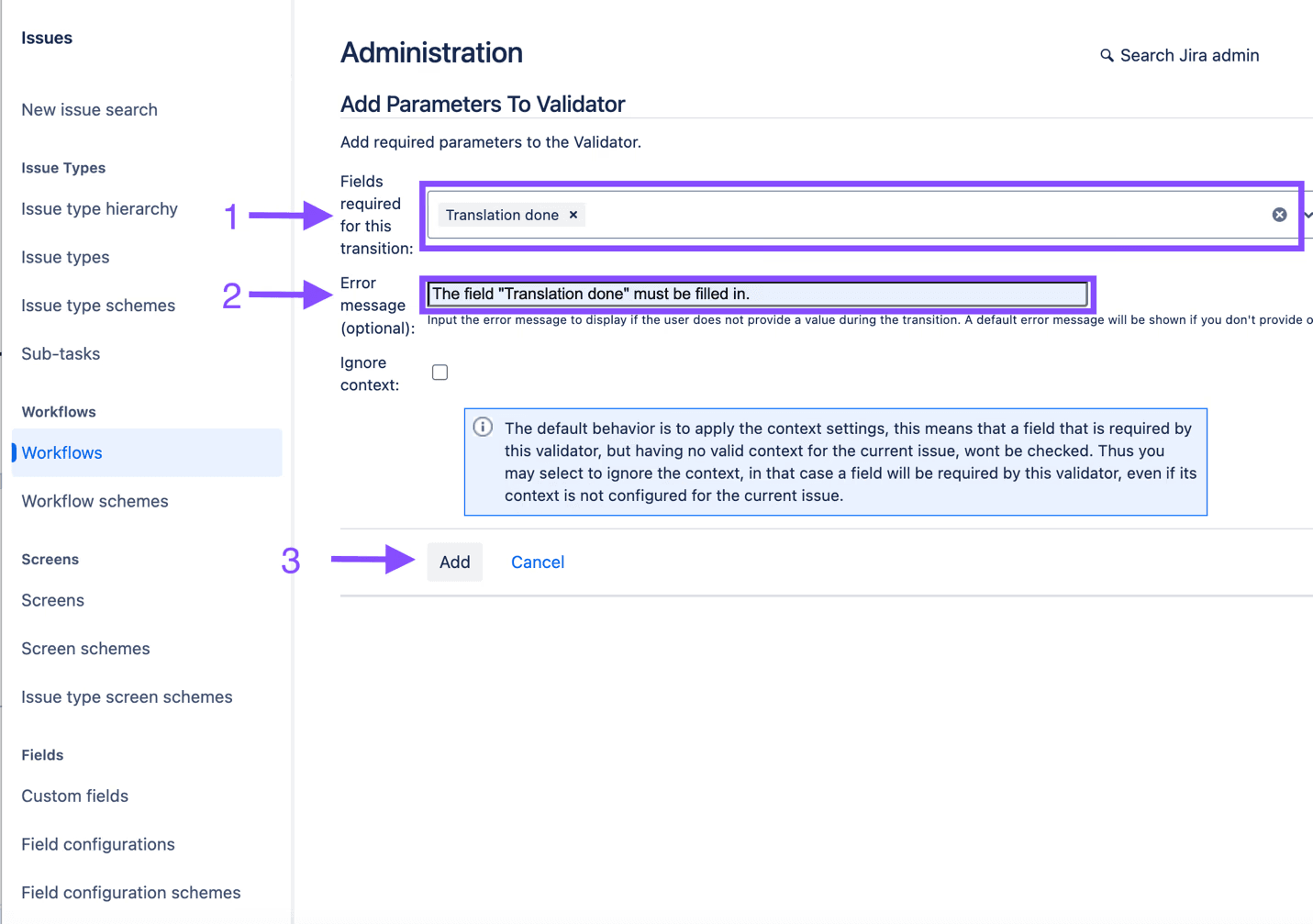 workflows administration